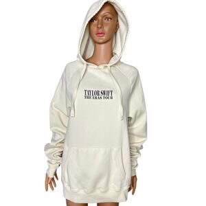 Taylor Swift The Eras Tour Graphic Hoodie size XSmall Cream